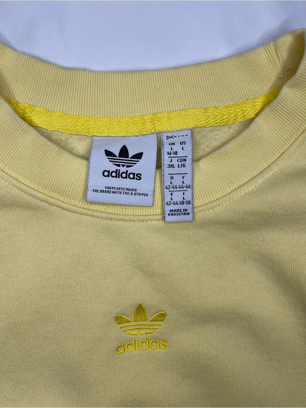 Adidas Women's Yellow Crewneck Sweatshirt - Picture 5 of 16